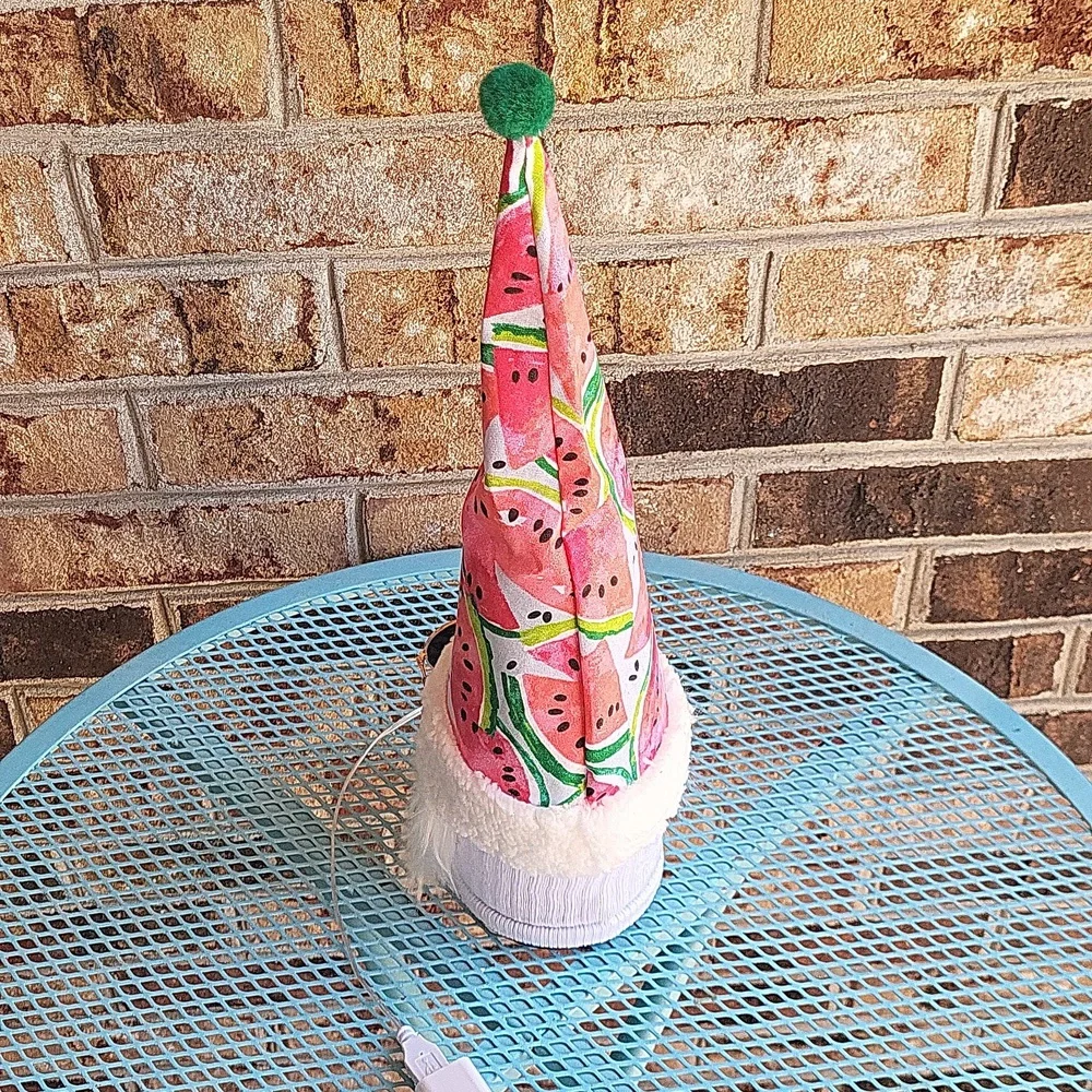 Handcrafted Gnome Lantern Lamp Watermelon